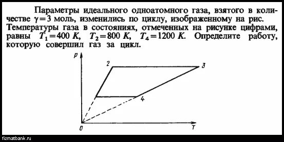 Трем молям одноатомного идеального газа. Одноатомный идеальный ГАЗ В Кол во 005 моль. Один моль идеального одноатомного газа совершает замкнутый цикл. Аргон в количестве 5 моль совершает цикл изображенный на рисунке. Температура одноатомного идеального газа 4 моль изменяется на 60.