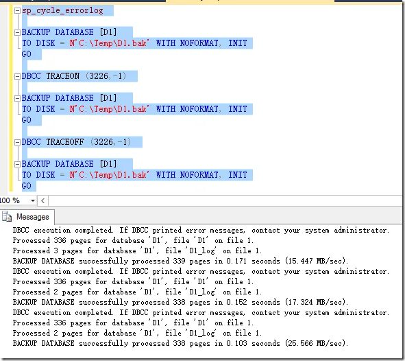 Server file error log. Errorlog. cannot read backup database.