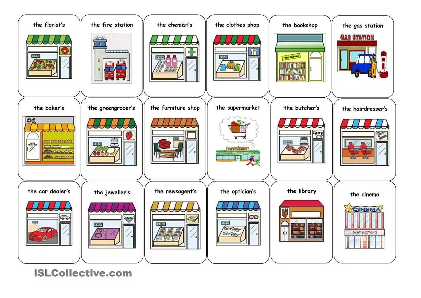 Https en islcollective com. Магазины на английском языке. Названия магазинов на английском языке. Названия магазинов на англ яз. Places in Town английский язык.