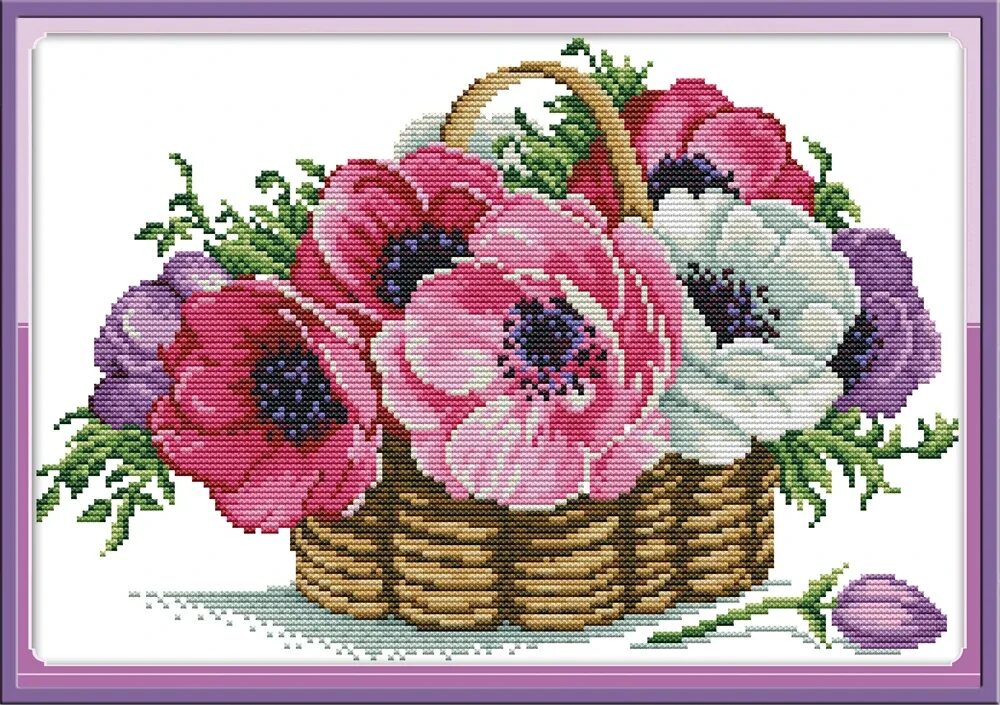 Наборы cross stitch. Набор для вышивания "сделано с любовью" цв-008. Вышивка корзина с цветами. Вышивка цветок. Наборы для вышивания крестом.