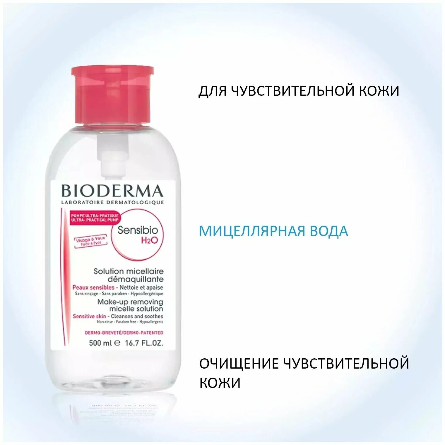 Bioderma мицеллярная вода sensibio 500