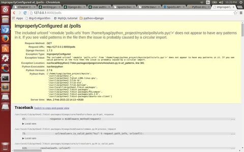 Using the urlconf defined in