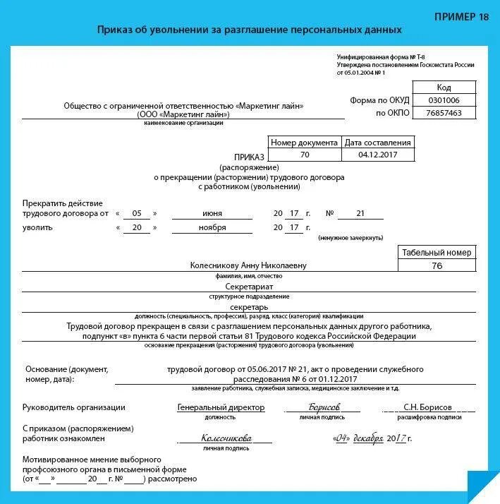 Законодательство об увольнении работника. Приказ об увольнении с работы. Приказ о увольнении по решению работодателя образец. Приказ об увольнении сотрудника по форме т-8. Как выглядит приказ об увольнении по собственному желанию образец.