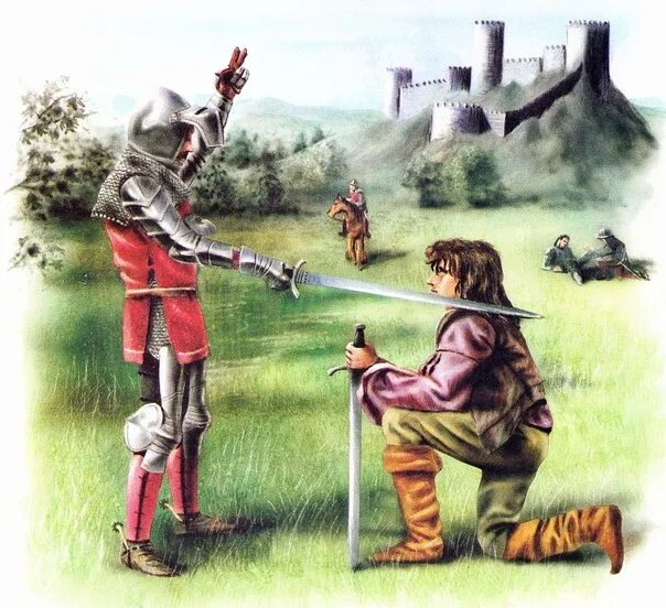 Рыцарь системы книга 1. Паж оруженосец рыцарь. Оруженосец рыцаря средневековья. Оруженосец рыцаря в средневековой Англии. Воспитание рыцарей средневековья оруженосец.