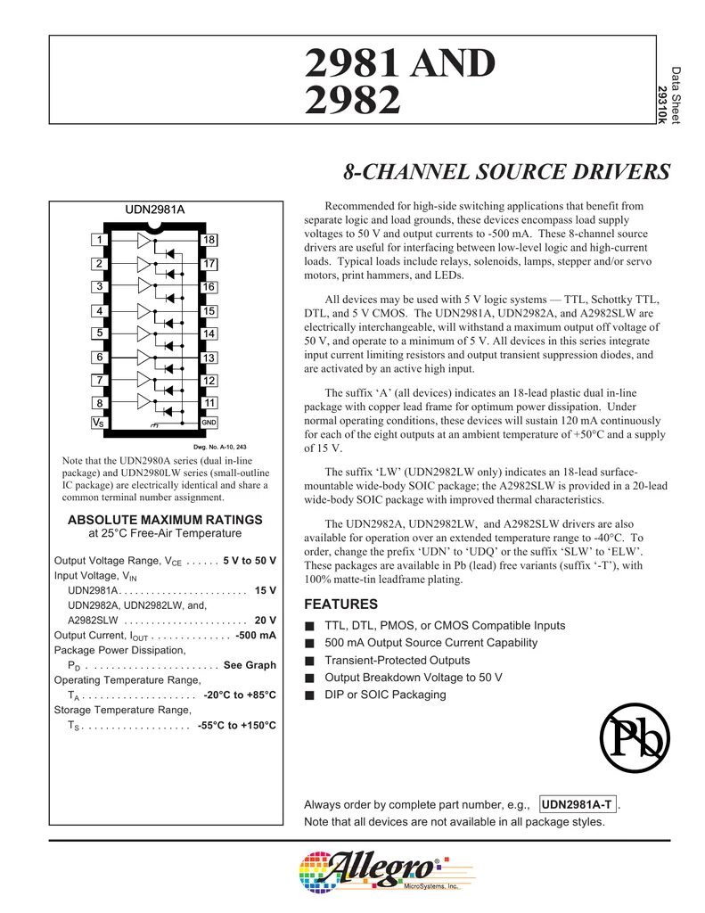 Udn x 20000 инструкция. Udn x 20000 инструкция. Udn2987 схема. A2919slb datasheet. Микросхема udn2981a.