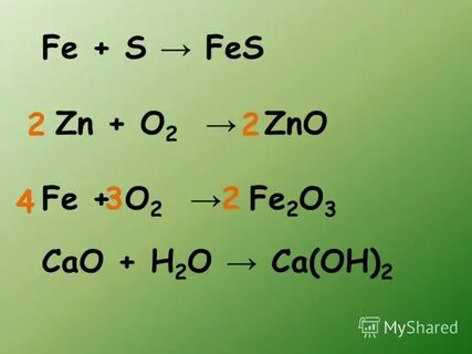 Реакции разложения fe2o3