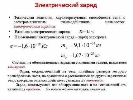 Электрический заряд это векторная величина