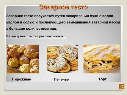Состав заварного теста