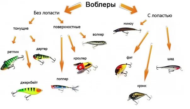 Виды воблеров. Разновидности воблеров и их классификация. Название воблеров. Типы воблеров по плавучести. Классификация воблеров по заглублению.