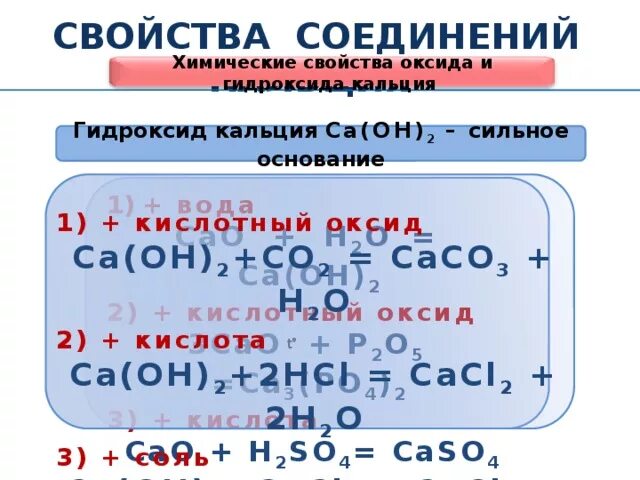 Кальций реакции с основаниями