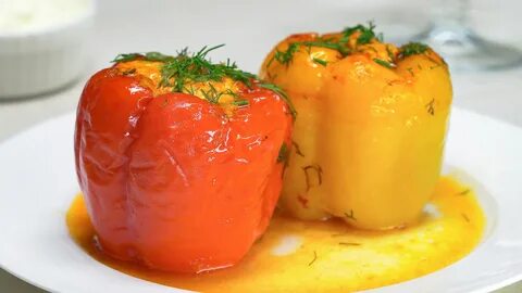 Перец фаршированный рисом морковью