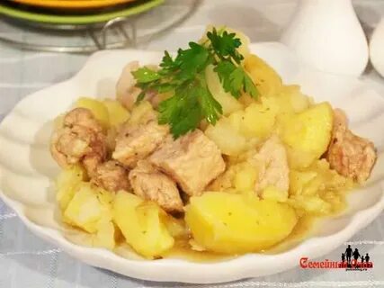 Картошка с мясом и ананасами