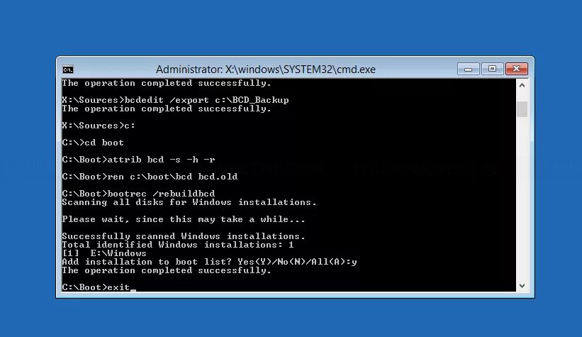 X Windows system32. Файлы BCD как восстановить. Fixmbr. Boot Fix cmd. Operation successfully completed