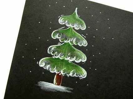 Как нарисовать елку на доске