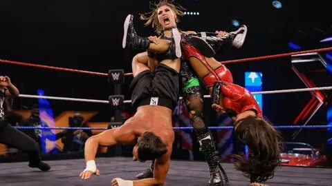 Rhea Ripley defeated Robert Stone and Aliyah (WWE) .