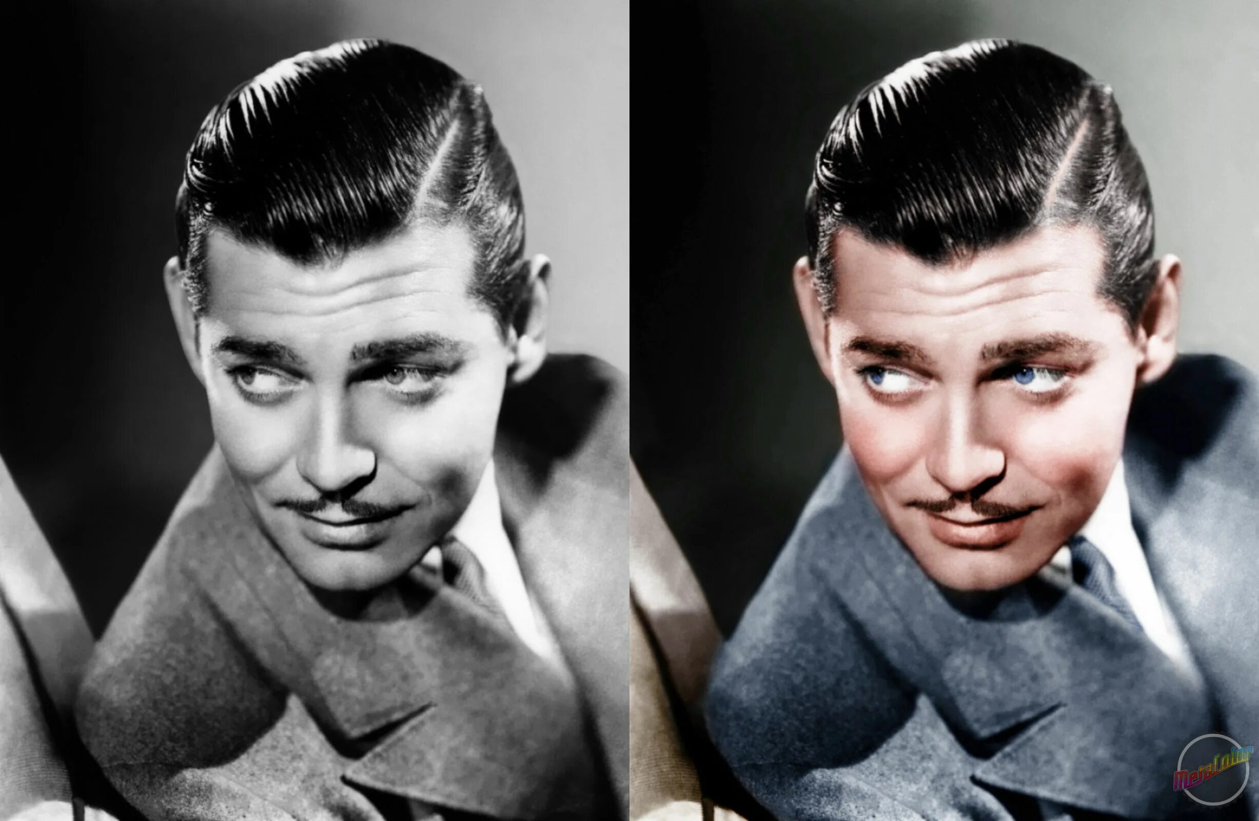 Колоризация нейросетью. Кларк Гейбл фото. Clark Gable 1947. Кларк Гейбл 1950. Колоризация фотографий.