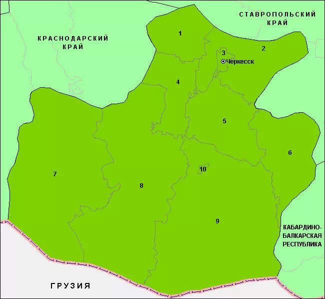 Черкесская республика на карте россии. Административно-территориальное деление КЧР. Административная карта Карачаево Черкесии. Карачаево-Черкесия карта с районами. Карачаево-Черкесская Республика карта с районами.