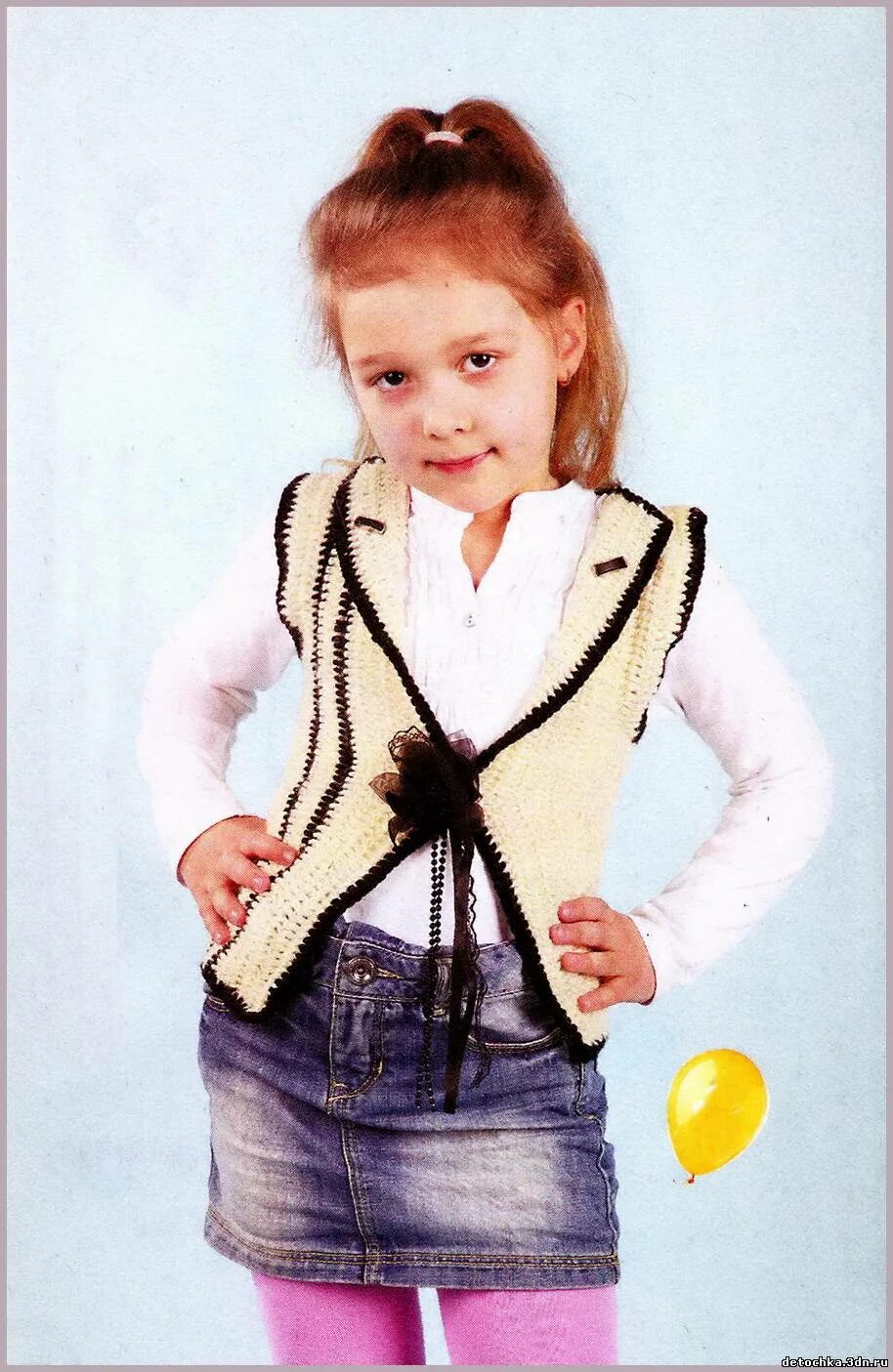 спицами жилетку для девочки 6 лет