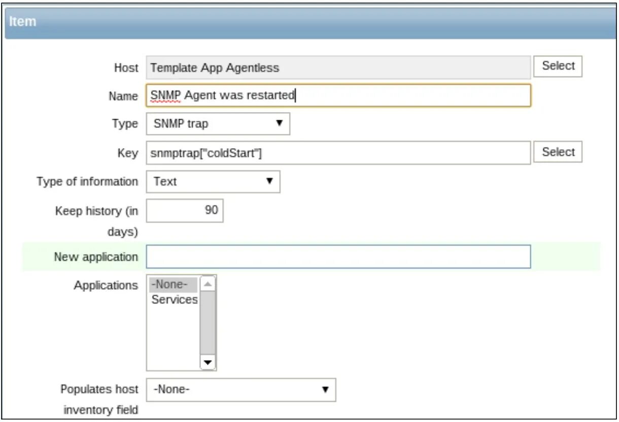 Hosts inventory. Полная SNMP. SNMP секретный ключ.