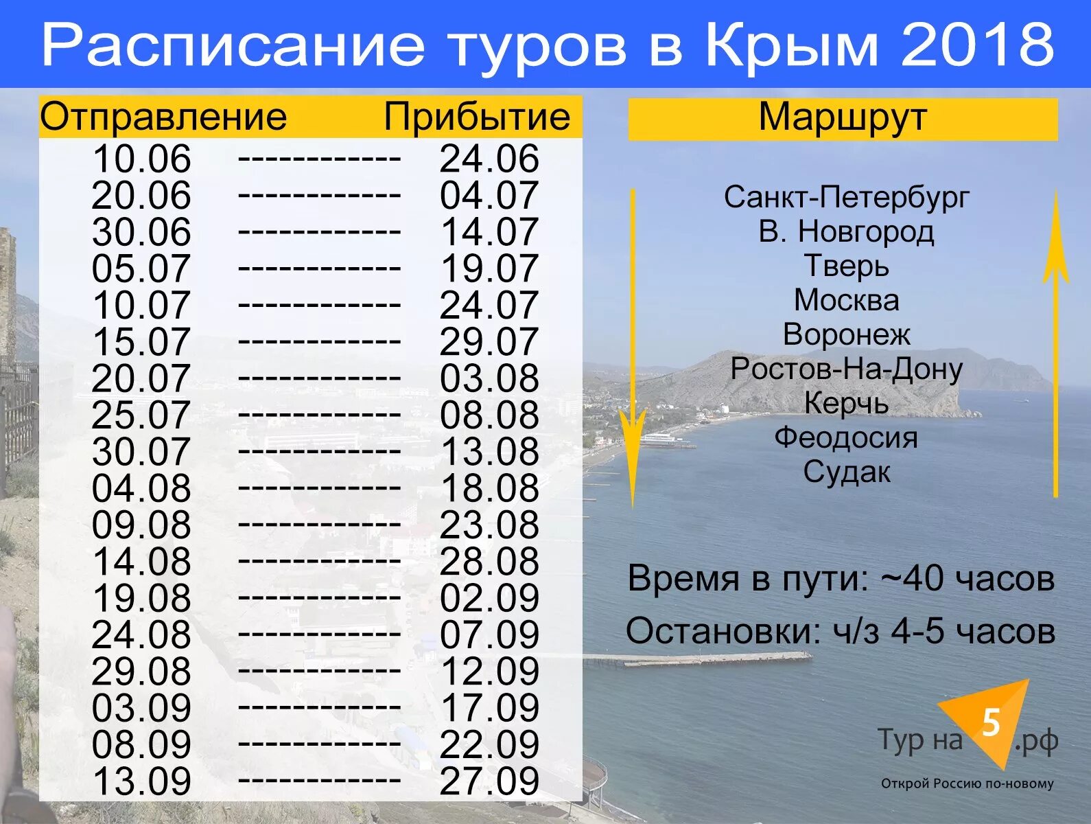 Расписание путешествий. Тур расписание. График автобусных туров. Туристическая афиша Крыма.