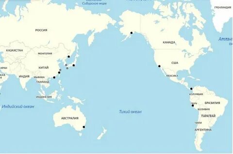 Крупные архипелаги и острова омываемые тихим океаном