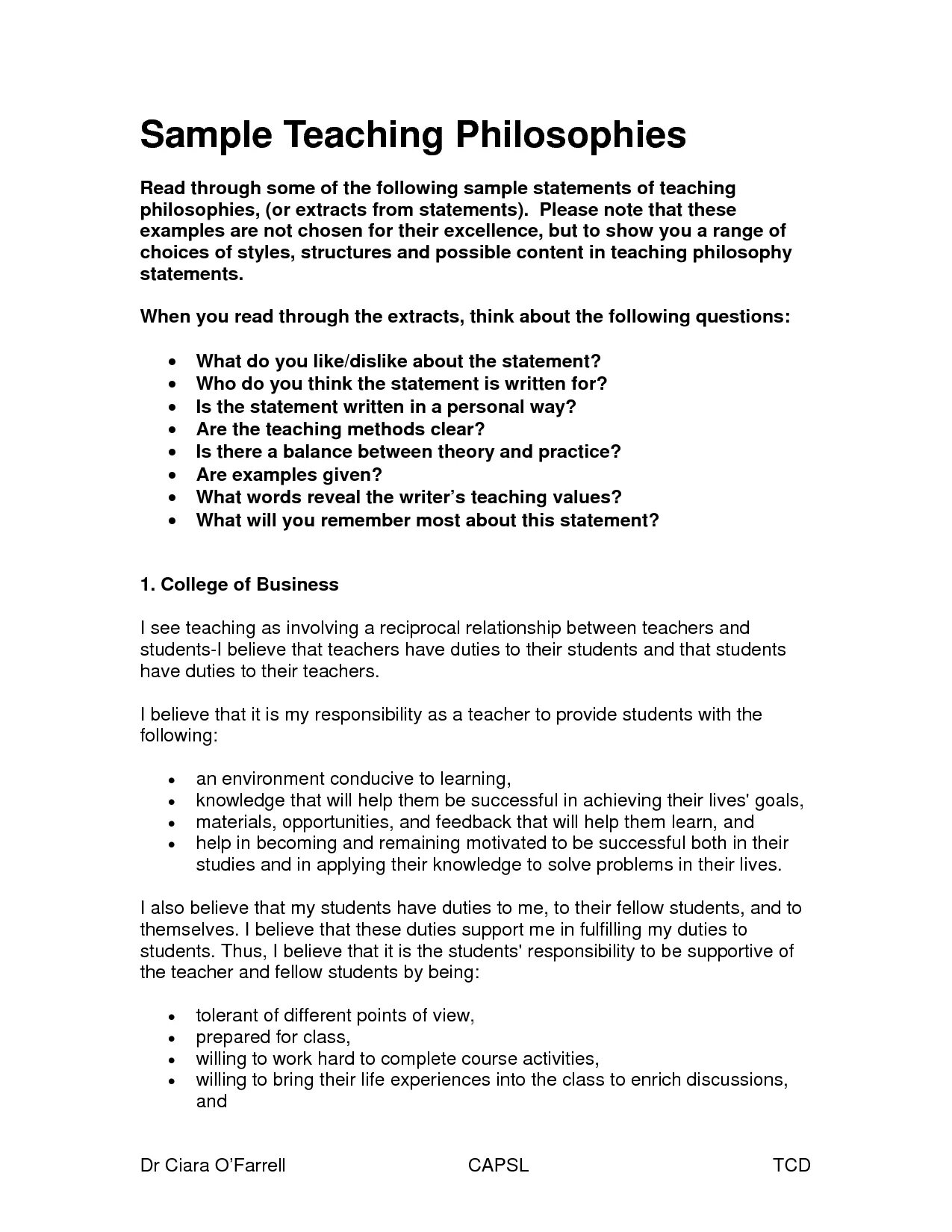 Teaching statement. Teaching philosophy. teaching statement sample. statement of teaching philosophy. teaching statement example.