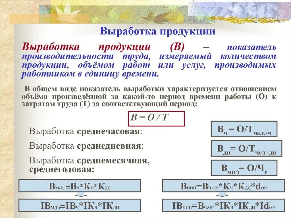 Когда говорят об изменении выработки. Объем и производительность формулы. показатель выработки продукции. производительность труда определяется по формуле. единица измерения выработки.