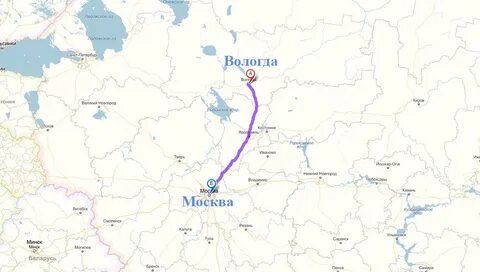 Расстояние от москвы до вологды на машине