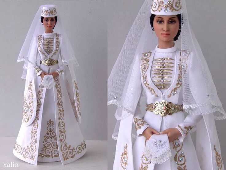 Ossetian bride Zarina (24 cm, livingdoll) by Ann Xalio Cucire vestiti per bambol