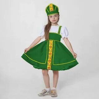Русский народный костюм зеленый