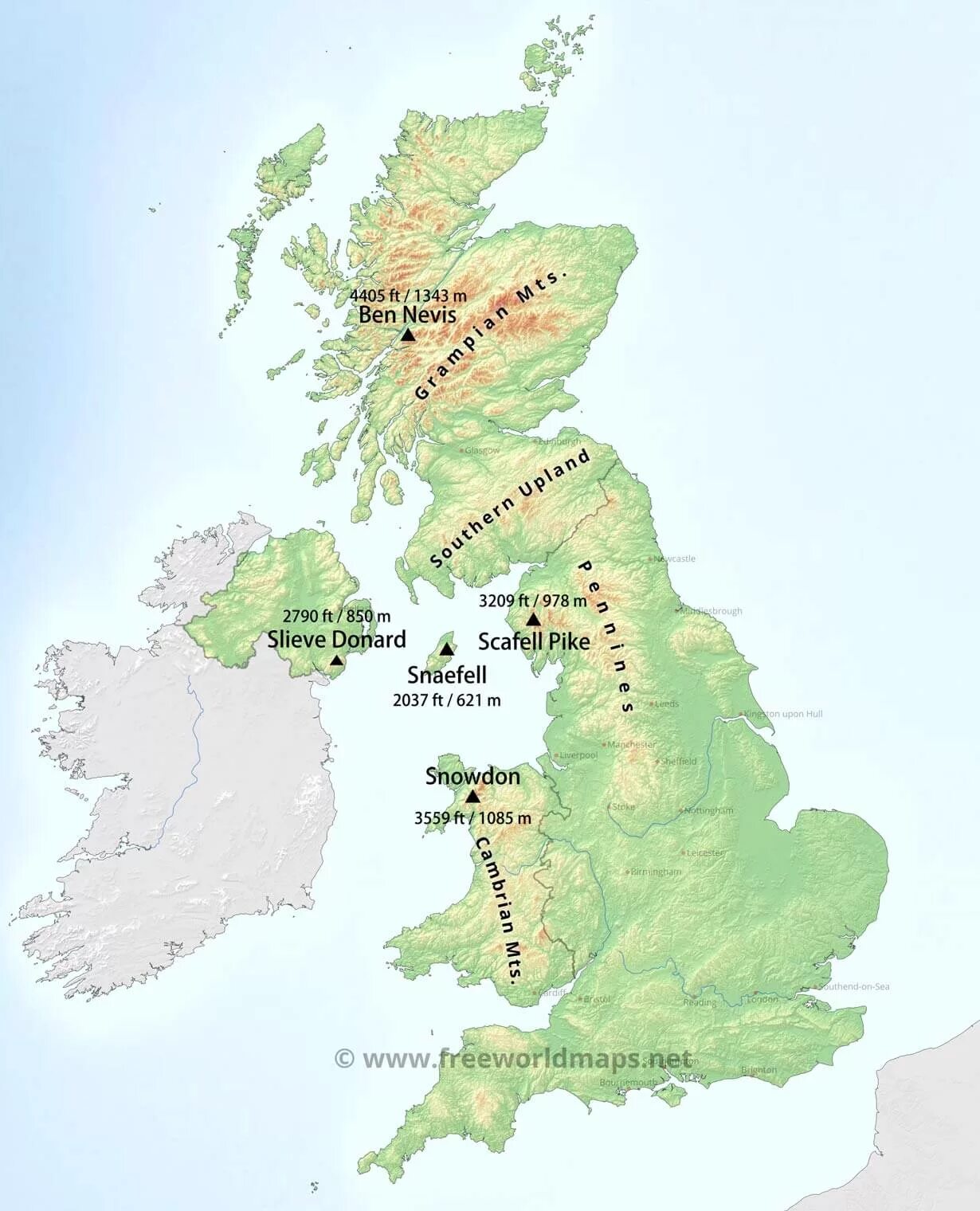 Mountains of great britain. Рельеф Великобритании карта. Горные хребты Великобритании на карте. Горы Британии на карте. Горы Великобритании на карте на английском.