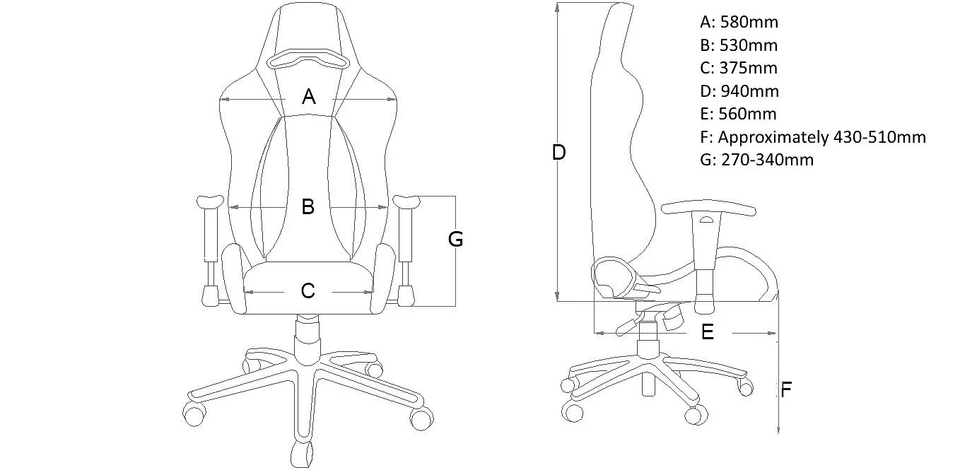 Части кресла. Габариты игрового кресла. Высота игрового кресла. Высота компьютерного стула.