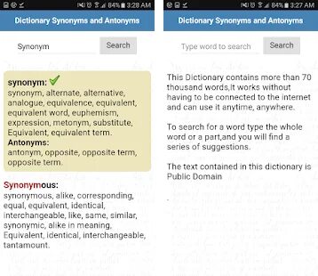 Synonyms dictionary