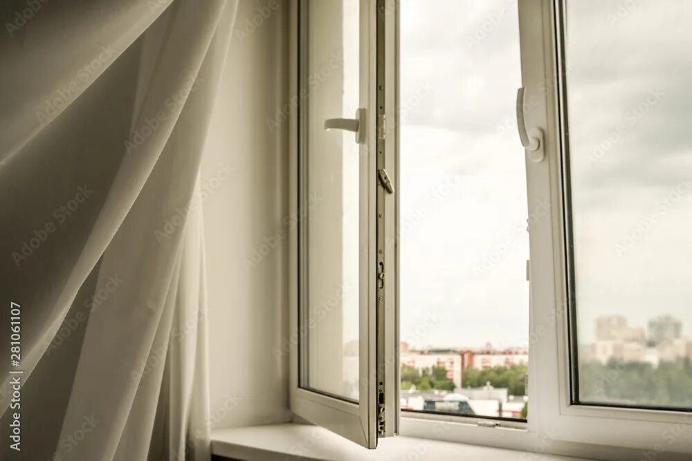 The window is open or opened