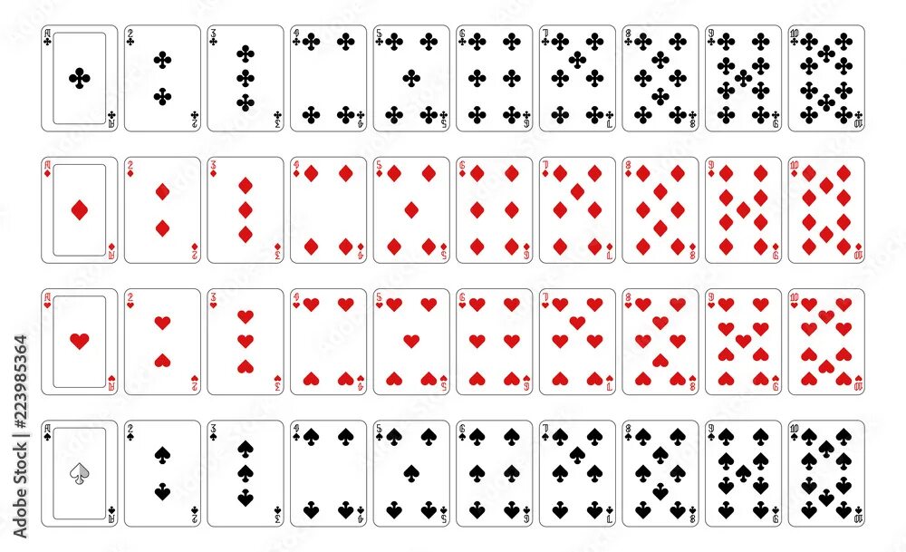 Покер колода 52 карты. Карты игральные печать. Карты игральные цифры. Заготовки для карт игральных.