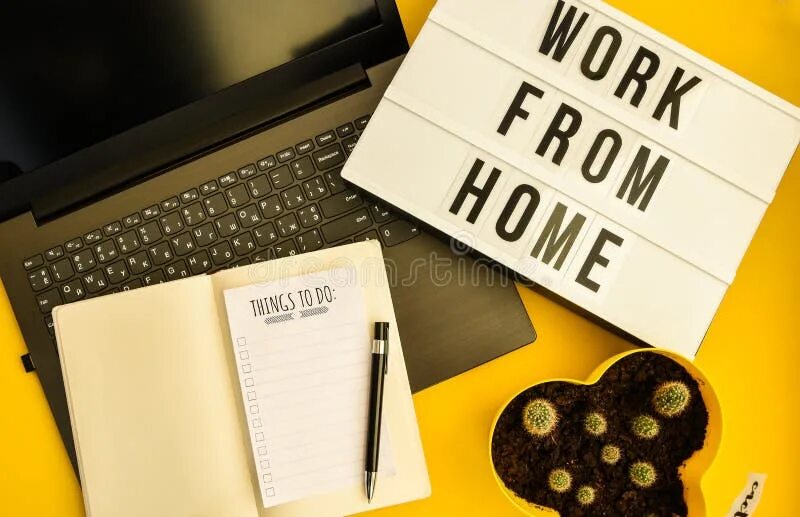 Work from home text. Textwork.