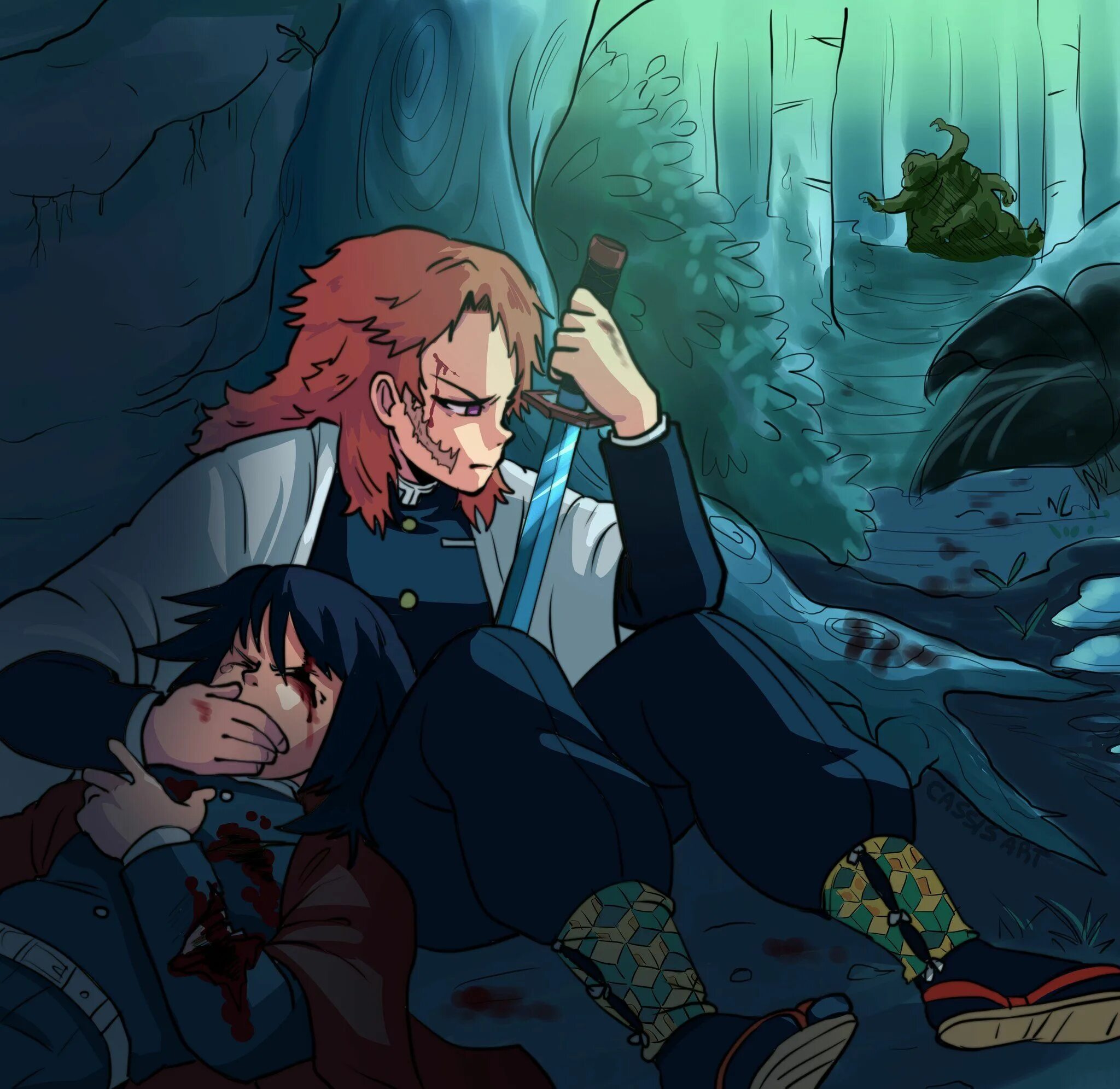Читать фф пылающий. Томиока и Сабито. Sabito and Giyuu. Клинок рассекающий демонов Сабито и Гию. Сабито и Гию шип.