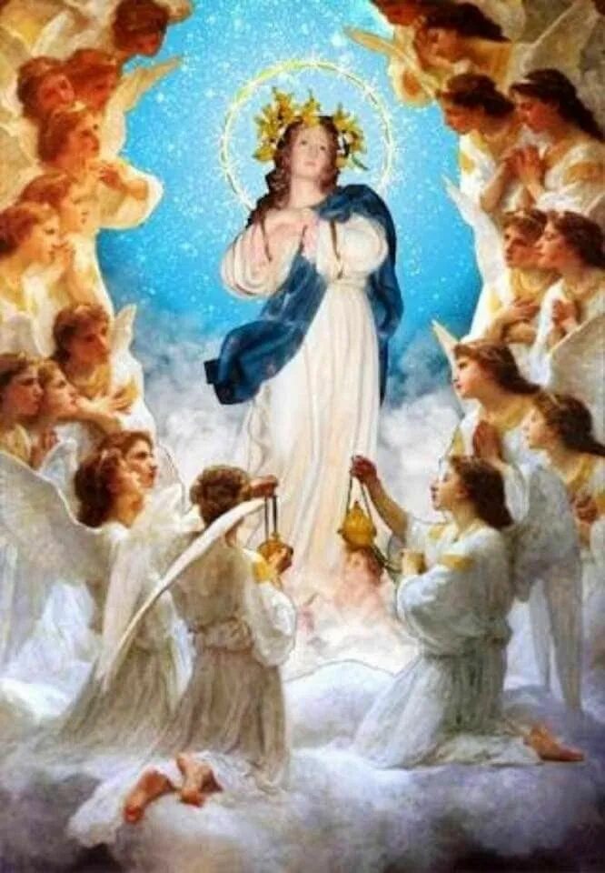 Maria de los. Богородица среди ангелов. Картина по номерам Богородица с ангелами.