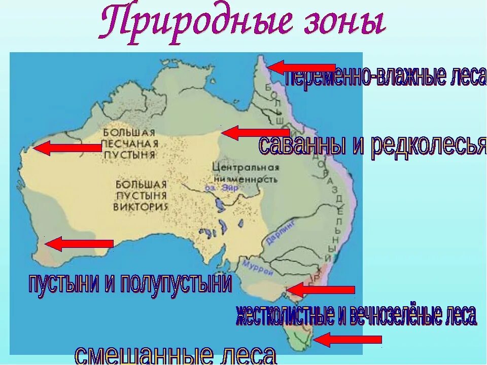 Природные зоны Австралии. Карта природных зон Австралии. Природные зоны Австралии 7 класс. Природные зоны зона Австралии.