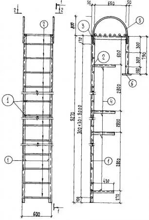 Лестница пожарная наружная вертикальная Тип п-1.2 чертеж. Вертикальная пожарная лестница ЛП 1-2 высота. Лестница приставная 3м чертёж. Ограждение лестниц стремянок