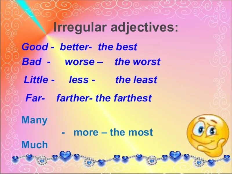 Irregular прилагательные. Good better the best правило. Прилагательные good better. Bad Irregular adjectives. Irregular comparatives