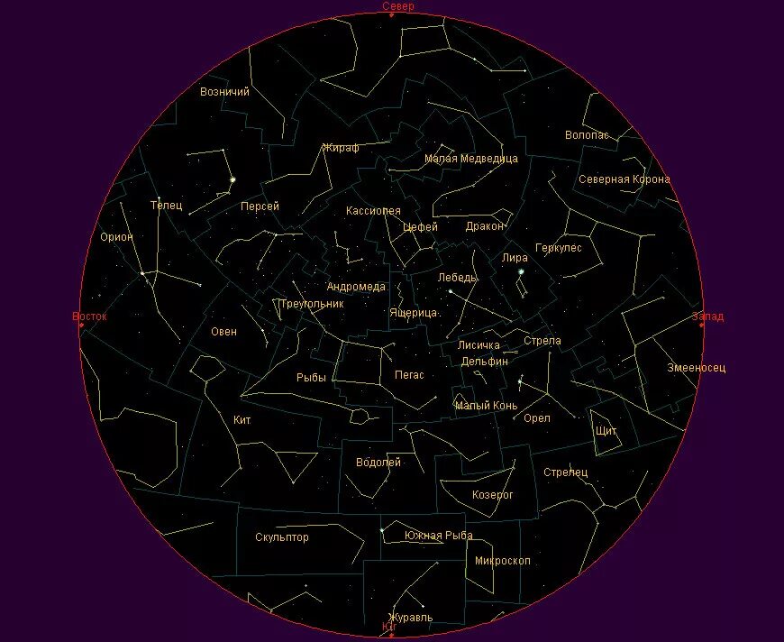 Созвездия северного полушария названия. Орион на карте звездного неба Северное полушарие. Карта звёздного неба в Северном полушарии Андромеда. Водолей на карте звездного неба. Созвездия Северного полушария.