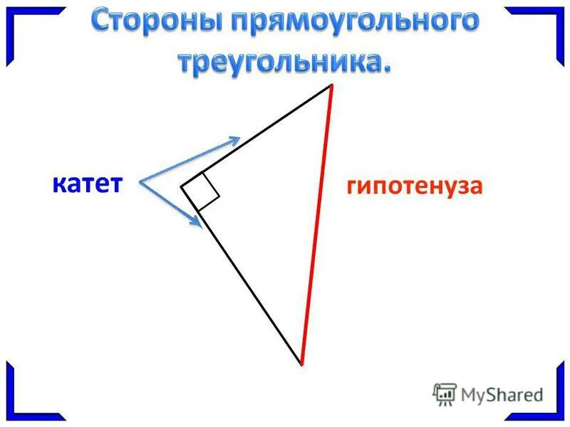 Постройте прямоугольный треугольник по 2 катетам