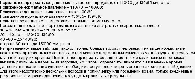 Какое давление у человека в 70 лет