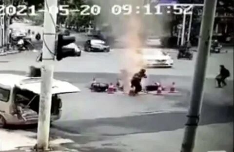 Видеозапись взрыва гремучего газа