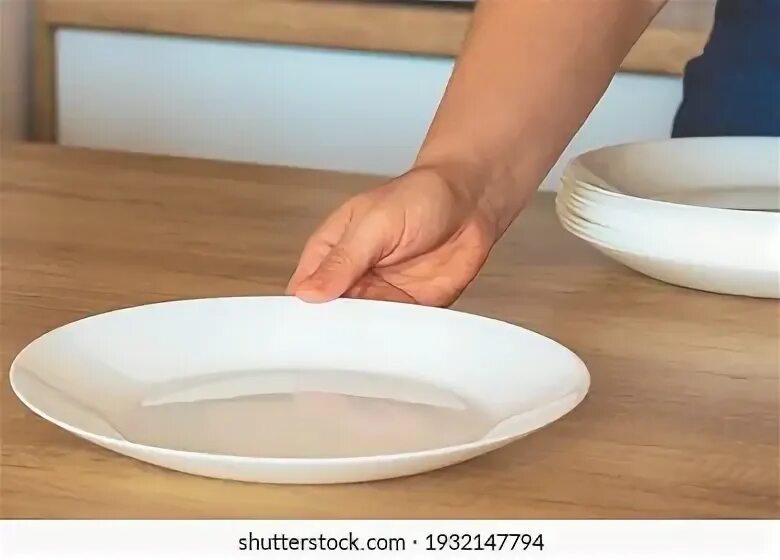 He put the plates. He put the plates