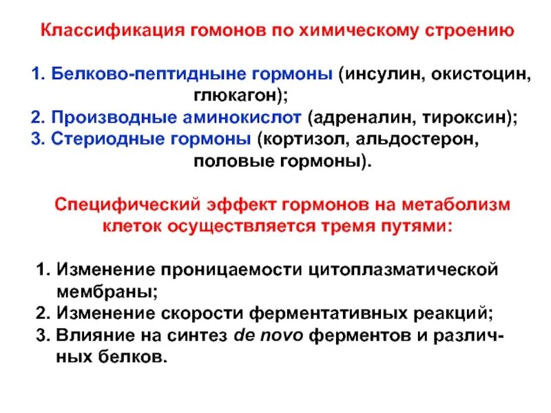 Гормон гипогликемического действия. Гормон гипогликемического действия