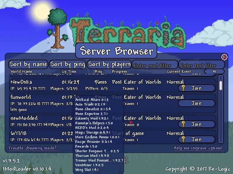 Террария адрес сервера. Сервера для Terraria 1.4.0.5.2. Сервера террария 1.4.4. IP серверов в террарии. Название серверов в террарии.