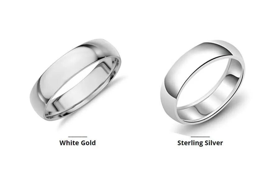 Как отличить серебряную. Белое золото vs серебро. Золото белое золото серебро. Родированное серебро и белое золото. Платина серебро и белое золото.
