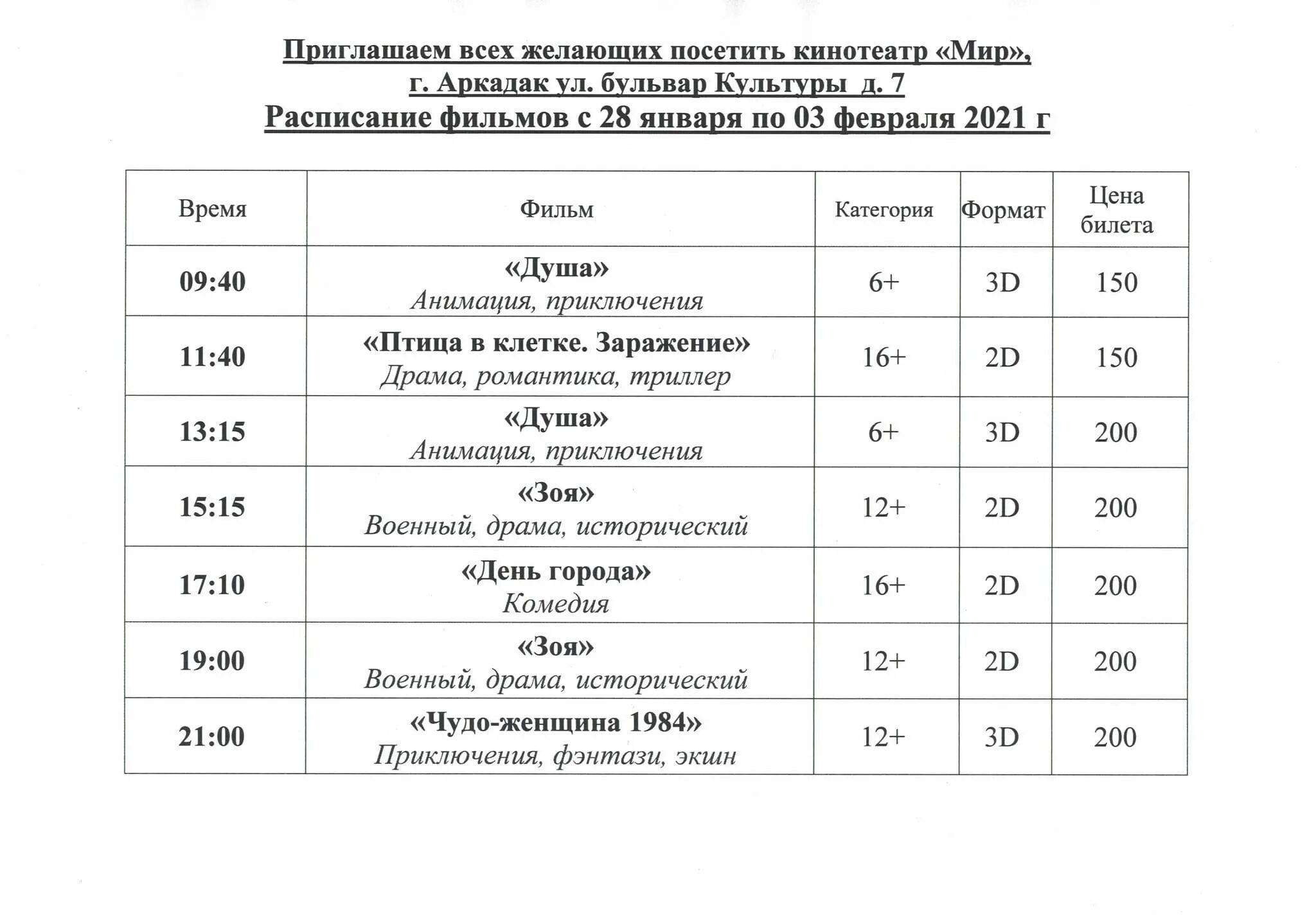 Концерты пенза афиша на 2024 год расписание. Кинотеатр мир Аркадак расписание. Афиши кинотеатра декабрь 2021 года.